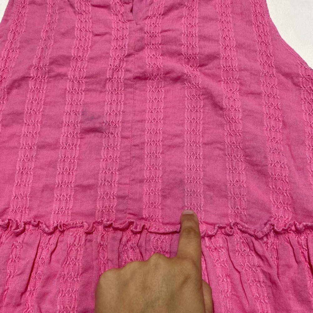 Draper James RSVP Pink Textured Dobby Stripe Ruffle Mini Dress Womens XL - Picture 6 of 8